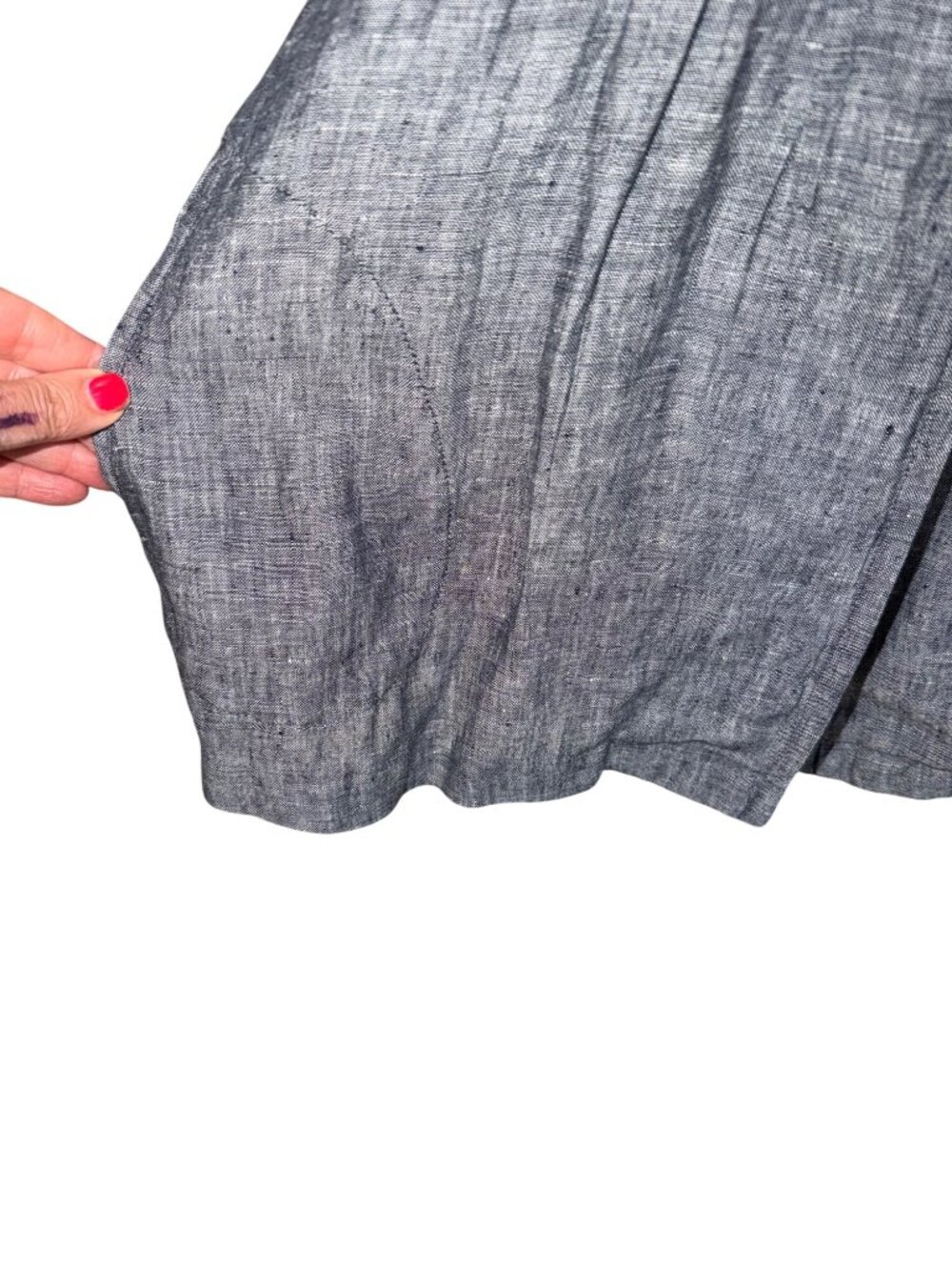 Pink Twill 100% Linen Women M Cardigan Jacket Top Sustainable Button Front Gray - Picture 11 of 11